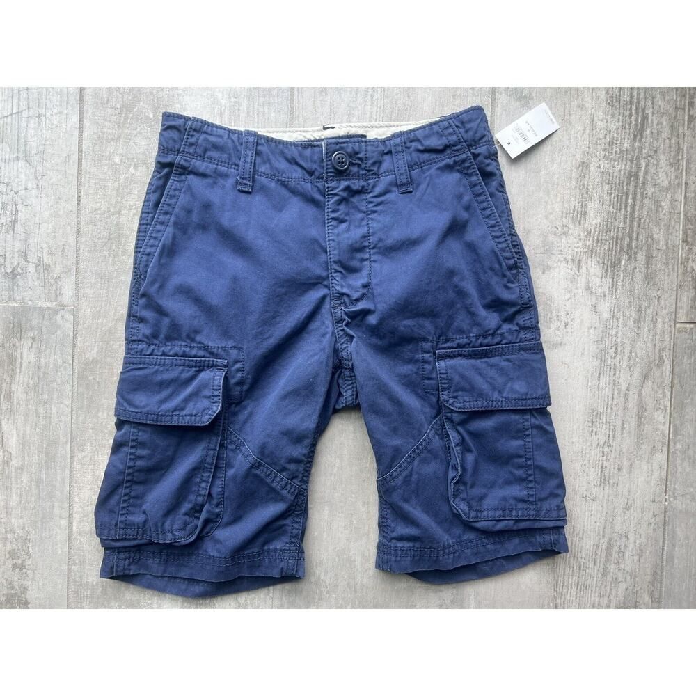 GAP Kids Boys Ranger Cargo Chino Shorts NEW Casual Cotton NAVY 8 Regular